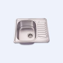 Кухонная мойка Emap EM-5848 580*480/180 врезная 1чаша оборачиваEMая сварная, глянец, нерж.сталь 0,8мм, выпуск 3,5