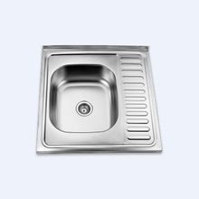 Кухонная мойка Emap T6060LQ 600x600/180 накладная 1чаша левая сварная, глянец, нерж.сталь 0,8мм, выпуск 3,5