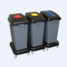 Набор пластиковых корзин Merida для сортировки отходов (60 л. х 3) на колёсах