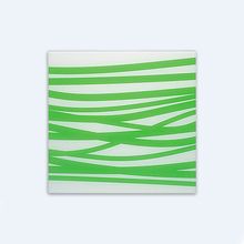 Разделочная доска малая для мойки Horizont 60D, 406x394x4, стекло белое, зел. декор Schock 629064-1