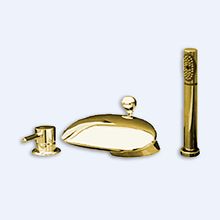 Смеситель для ванны RavSlezak Seina SE970.5SZ на 3отв.переключ.в изливе, душ.шланг с пружиной 2м золото