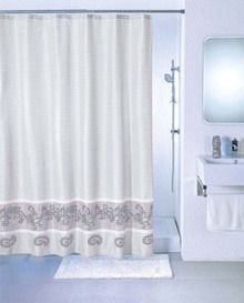 Штора для ванной комнаты, 100% полиэстер, Milardo Grey Fresco SCMI012P Размер 200х180 см, 12 колец в комплекте