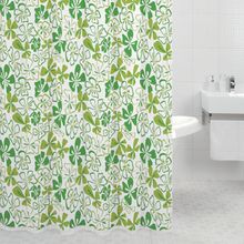 Штора для ванной комнаты, 100% полиэстер, Milardo Jungle Flowers (green) 620P180M11 Размер 200х180 см, 12 колец в комплекте