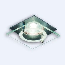 Светильник с накладным стеклом квадрат.Италмак Quartz 51 4 12 мат. хром MR 16 IT8190B