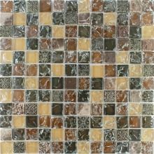 Мозаика стеклянная с камнем Керамоград FXD010 23*23 (300х300х8)