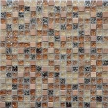 Мозаика стеклянная с камнем Керамоград GS091B 15*15 (300х300х8 / 6)