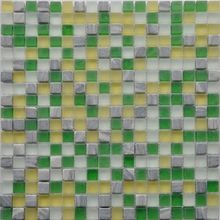 Мозаика стеклянная с камнем Керамоград GS084 15*15 (300х300х8/6)