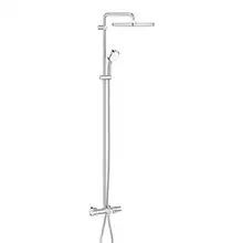 Tempesta Cosmopolitan 250 Душевая система CUBE с термостатом для ванны настенного монтажа (квадратный верхний душ 250х250 мм, 1 режим струи Rain с Dri