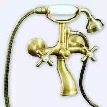 Смеситель для ванны RavSlezak Morava Retro MK359.5/2Z классический с душем золото