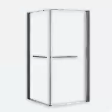 Дверки душевые квадратные Iddis Elansa E10S099i23, двойные распашные с функцией лифтинг, квадратные, профиль глянцевый хром, прозрачное стекло, низкий поддон, 90*90*185 см
