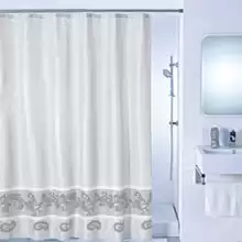 Штора для ванной комнаты, 100% полиэстер, Milardo Grey Fresco SCMI012P Размер 200х180 см, 12 колец в комплекте