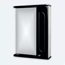 Шкаф-зеркало Радуга Черный 55 правый Айсберг