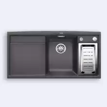 Кухонная мойка Blanco Axia 6 S-F 990x500 silgranit (чаша справа) темная скала с клапаном-автоматом 518834