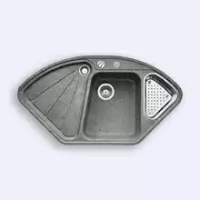 Кухонная мойка Blanco Delta-F 1057x575 silgranit алюметаллик с клапаном-автоматом 521263