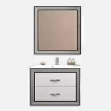 Комплект мебели Opadiris Карат 80 белый/серебро (тумба с раковиной + зеркало) 800х595х450