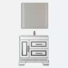 Комплект мебели Opadiris Оникс 80 серебро (тумба с раковиной + зеркало) 830х855х450