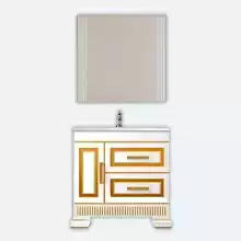 Комплект мебели Opadiris Оникс 80 золото (тумба с раковиной + зеркало) 830х855х450