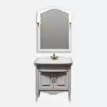 Комплект мебели Opadiris Лоренцо 80 белый (тумба с раковиной + зеркало) 800х912х535
