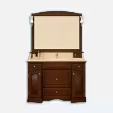 Комплект мебели Opadiris Лучия 120 орех антикварный (тумба с раковиной + зеркало) 1530х1010х850х605