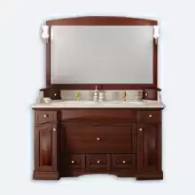 Комплект мебели Opadiris Лучия 150 орех антикварный (тумба с раковиной + зеркало) 1530х1010х850х605