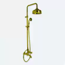 Душевая система с верхним душем 200mm изливом на ванну и ручным душем Fima Carlo Frattini, серия Elizabeth золото , F5084/2OR