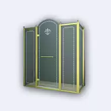 Душевой уголок прямоугольный Cezares Retro, одна распашная дверь,RETRO-AH-13-150/100-CP-Br-L 1500x1000x1950 мм