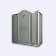 Прямоугольное пристенное душевое ограждение Cezares Retro, одна распашная дверь, RETRO-AH-14-150/90-PP-Cr-L 1500x900x1950 мм