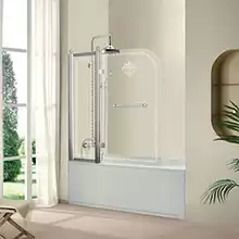 Шторка на ванну Cezares Retro, одна распашная створка с одним неподвижным стеклом, RETRO-V-11-115/145-CP-Cr-L 1115x1520 мм