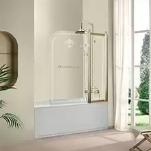 Шторка на ванну Cezares Retro, одна распашная створка с одним неподвижным стеклом,RETRO-V-11-115/145-CP-Br-R 1115x1520 мм