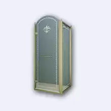 Душевой уголок квадратный Cezares Retro, одна распашная дверь, RETRO-A-1-90-CP-G-L 900x900x1950 мм