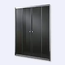 Дверь в проем Cezares Anima: одна раздвижная секция с одним неподвижным стеклом. ANIMA-BF-2-160-P-Cr 1600x1950 мм