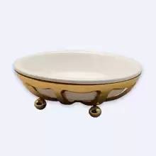 APPOGIO Мыльница настольная (белая керамика, классик), цвет золото
