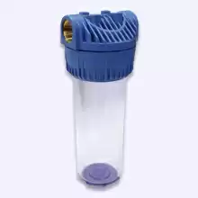 Гейзер Корпус Aqua 1" прозрачный для холодной воды (Италия), ключ, скоба 50573