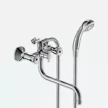 vidima Видима Лайф смеситель для ванны/душа, излив 250 мм, керамический переключатель, душевой набор в комплекте, хром