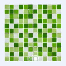Мозаика стекло Elada Crystal CB606 (327*327мм) бело-зелёный микс