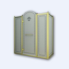 Душевой уголок прямоугольный Cezares Retro, одна распашная дверь, RETRO-AH-13-150/90-PP-G-L 1500x900x1950 мм