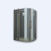 Душевой уголок радиальный Cezares Retro ассиметричный, R-550, две распашные двери,RETRO-RH-2-120/90-CP-Br 1200*900*1950 мм