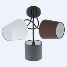 Потолочный светильник Eglo Almedia, 95192 3х40W(E14), D590, сталь, черный/текстиль, антрацит, белый, коричневый