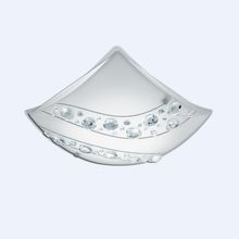 Настенно-потолочный светильник Eglo Nerini 95578 16W LED 1600Lm сталь, белый, стекло с кристаллами, белый, черный, прозрачный, L340 B340 H95 мм