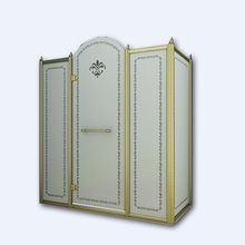 Прямоугольное пристенное душевое ограждение Cezares Retro, одна распашная дверь, RETRO-AH-14-150/100-PP-Br-L 1500x1000x1950 мм