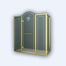 Прямоугольное пристенное душевое ограждение Cezares Retro, одна распашная дверь,RETRO-AH-14-130/90-CP-Br-R 1300x900x1950 мм