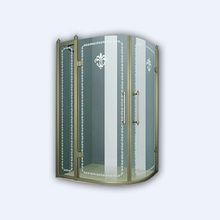 Душевой уголок радиальный Cezares Retro ассиметричный, R-550, две распашные двери,RETRO-RH-2-120/90-CP-G 1200*900*1950 мм