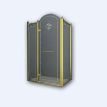 Душевой уголок прямоугольный Cezares Retro, одна распашная дверь, RETRO-A-11-100-CP-G-L 1000x1000x1950 мм
