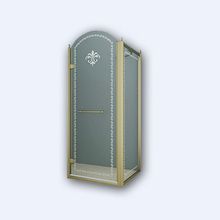 Душевой уголок квадратный Cezares Retro, одна распашная дверь, RETRO-A-1-90-CP-G-L 900x900x1950 мм