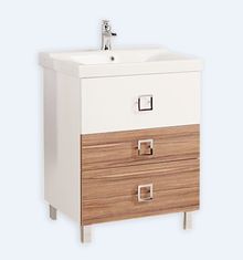 АКВАТОН. Тумба-умывальник "Стамбул 85 М" эбони светлый 1A145901ST490 раковиной Cubito 85x48, 1 отв. д/смес. це