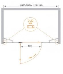 Дверь в проем Cezares Bergamo, одна распашная дверь с двумя неподвижными стеклами, BERGAMO-B-13-90+60/40-C-Cr-L 1850х1950 мм Дверь в проем Cezares Bergamo, одна распашная дверь с двумя неподвижными стеклами, BERGAMO-B-13-90+60/40-C-Cr-L 1850х1950 мм