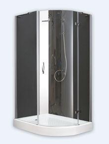 Душевой уголок Cezares Bergamo, радиальный, R-550., одна распашная дверь, BERGAMO-R-1-100-C-Cr-R 1000x1000x2000 мм