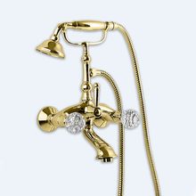 Смеситель для ванны с ручным душем, Cezares ATLANTIS-VD-03/24-Sw Золото 24 карат ручки Swarovski