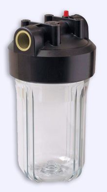 Корпус Гейзер ВВ 10" прозрачный с лат вст для холодной воды, латунные вставки 50717