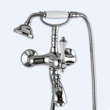 Смеситель для ванны и душа однорычажный в комплекте с ручным душем Cezares MARGOT-VDM-01-Bi Хром ручки Белая